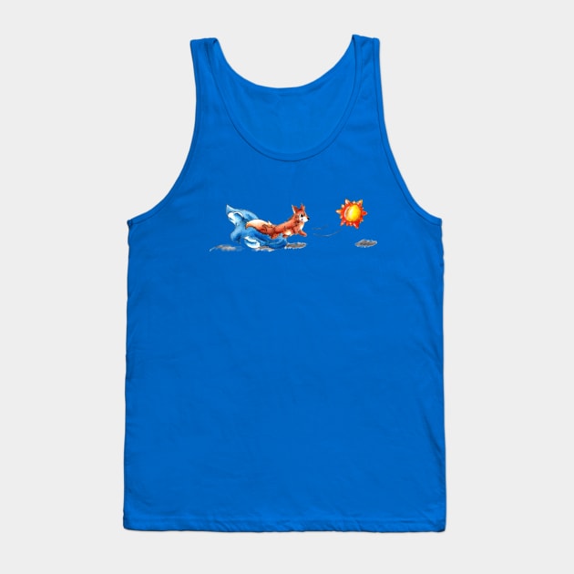 Sun Chasing Pup Tank Top by KristenOKeefeArt